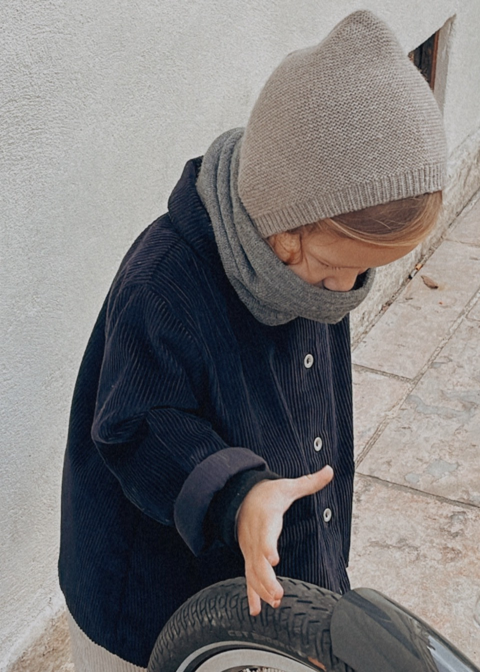 Kid jacket, night blue corduroy