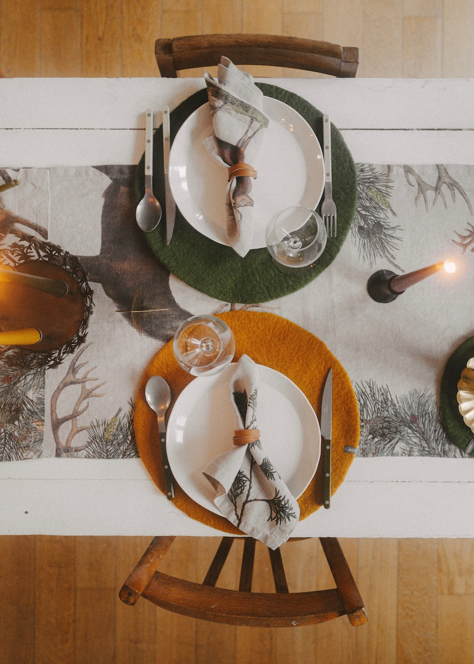 Chemin de table Cerfs - LINOROOM