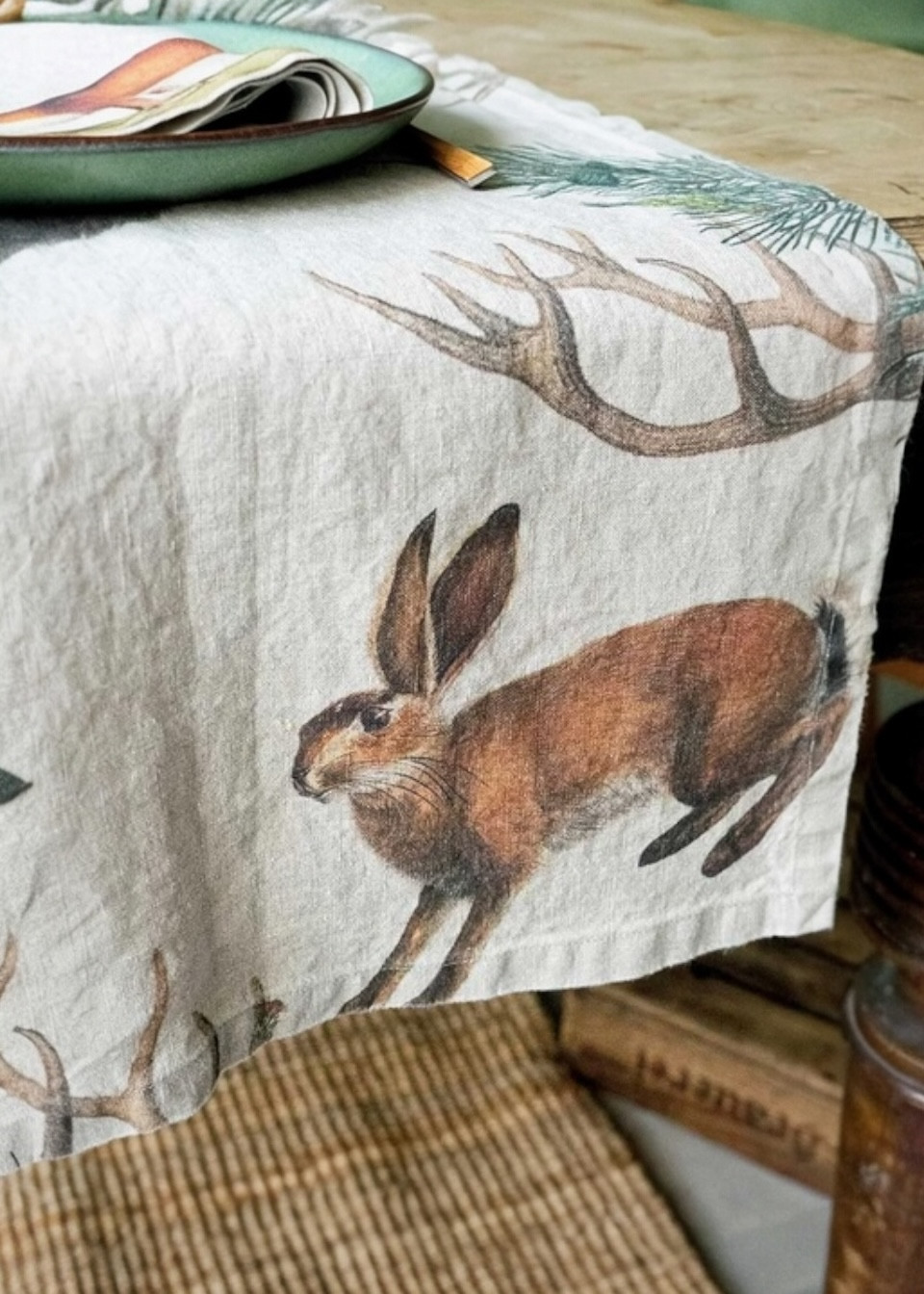 Chemin de table Cerfs - LINOROOM