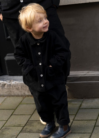 Kid jacket in black denim - LE VESTIAIRE DE JEANNE
