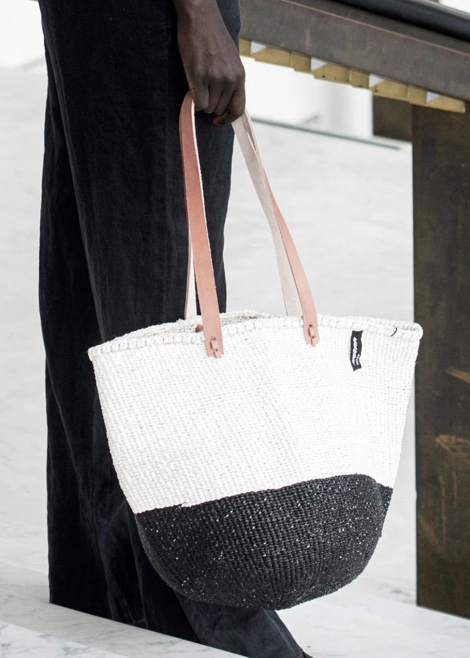 Panier Kiondo noir & blanc - MIFUKO Panier Kiondo noir & blanc - MIFUKO