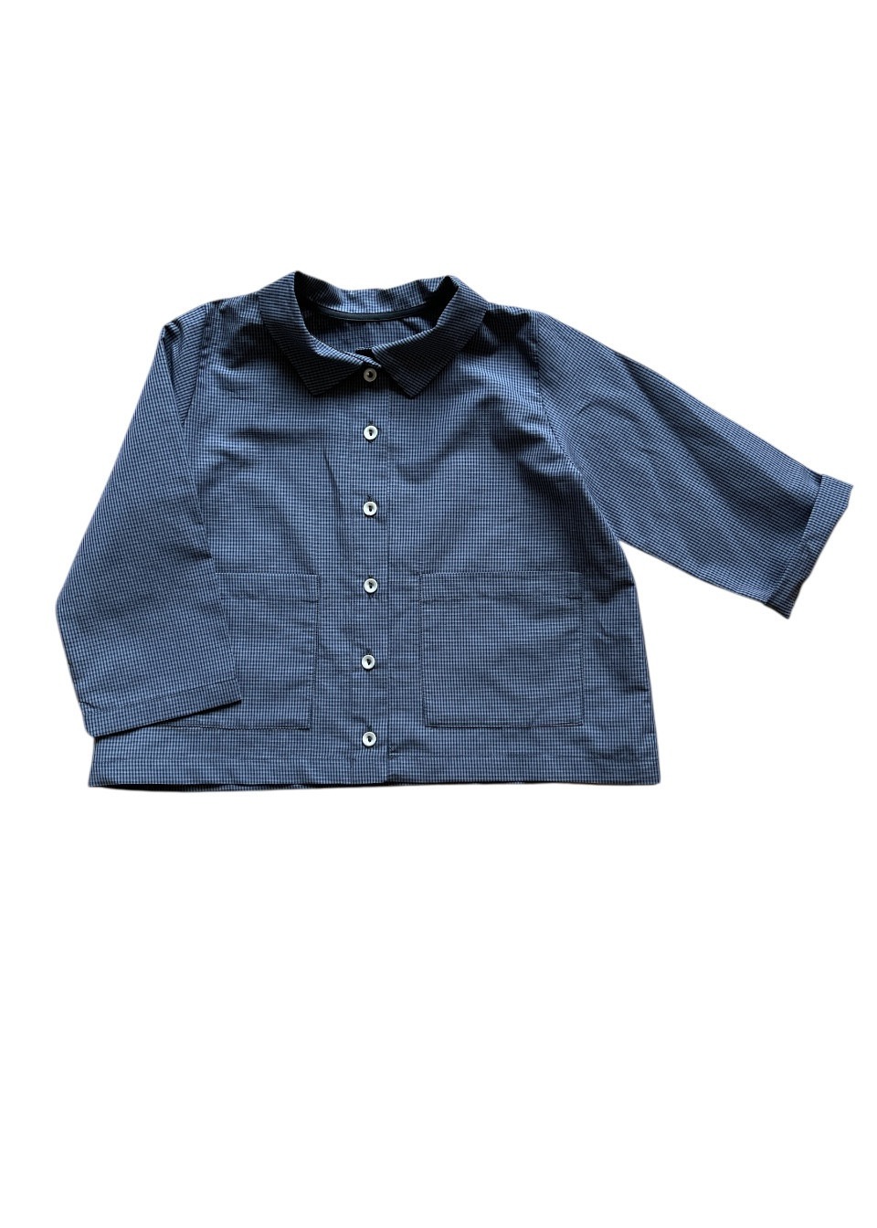Veste enfant en seersucker vichy bleu - LE VESTIAIRE DE JEANNE Veste enfant en seersucker vichy bleu - LE VESTIAIRE DE JEANNE