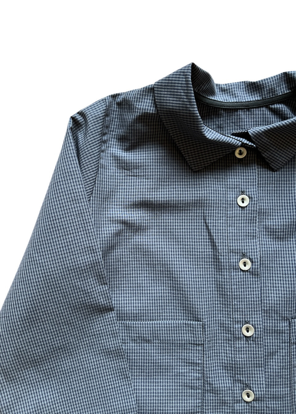 Veste enfant en seersucker vichy bleu - LE VESTIAIRE DE JEANNE Veste enfant en seersucker vichy bleu - LE VESTIAIRE DE JEANNE