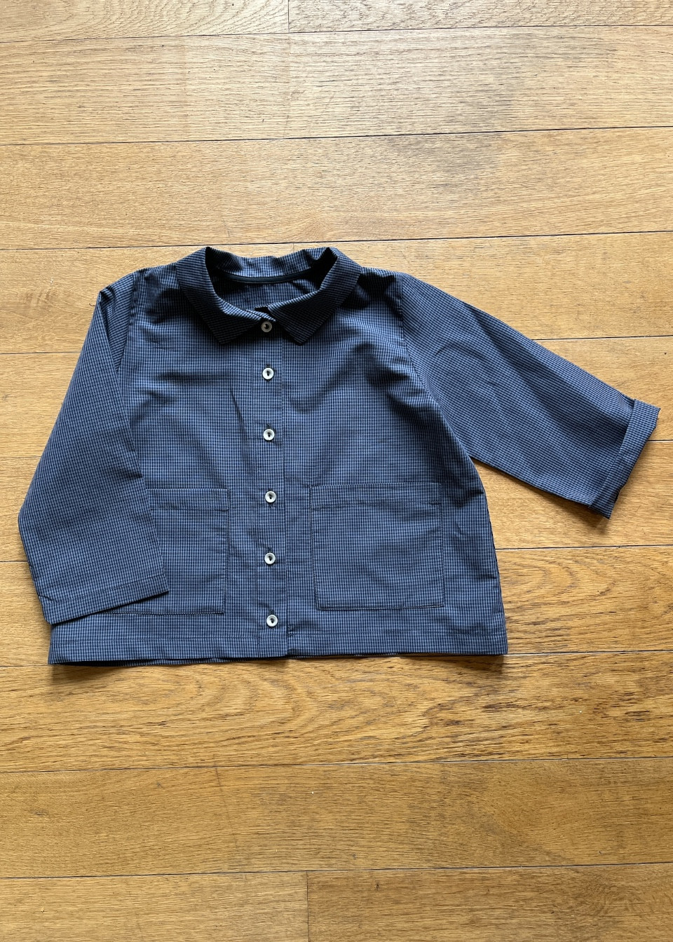 Veste enfant en seersucker vichy bleu - LE VESTIAIRE DE JEANNE Veste enfant en seersucker vichy bleu - LE VESTIAIRE DE JEANNE