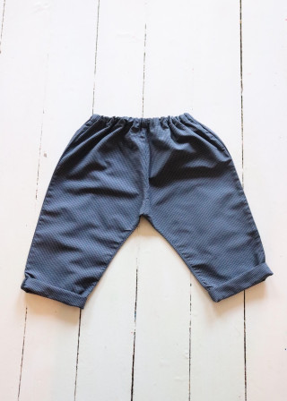 Pantalon bébé en vichy bleu - LE VESTIAIRE DE JEANNE