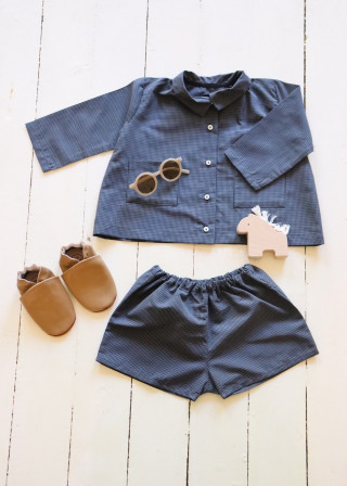 Bermuda en vichy bleu - LE VESTIAIRE DE JEANNE