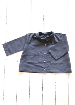 Veste bébé en vichy bleu - LE VESTIAIRE DE JEANNE