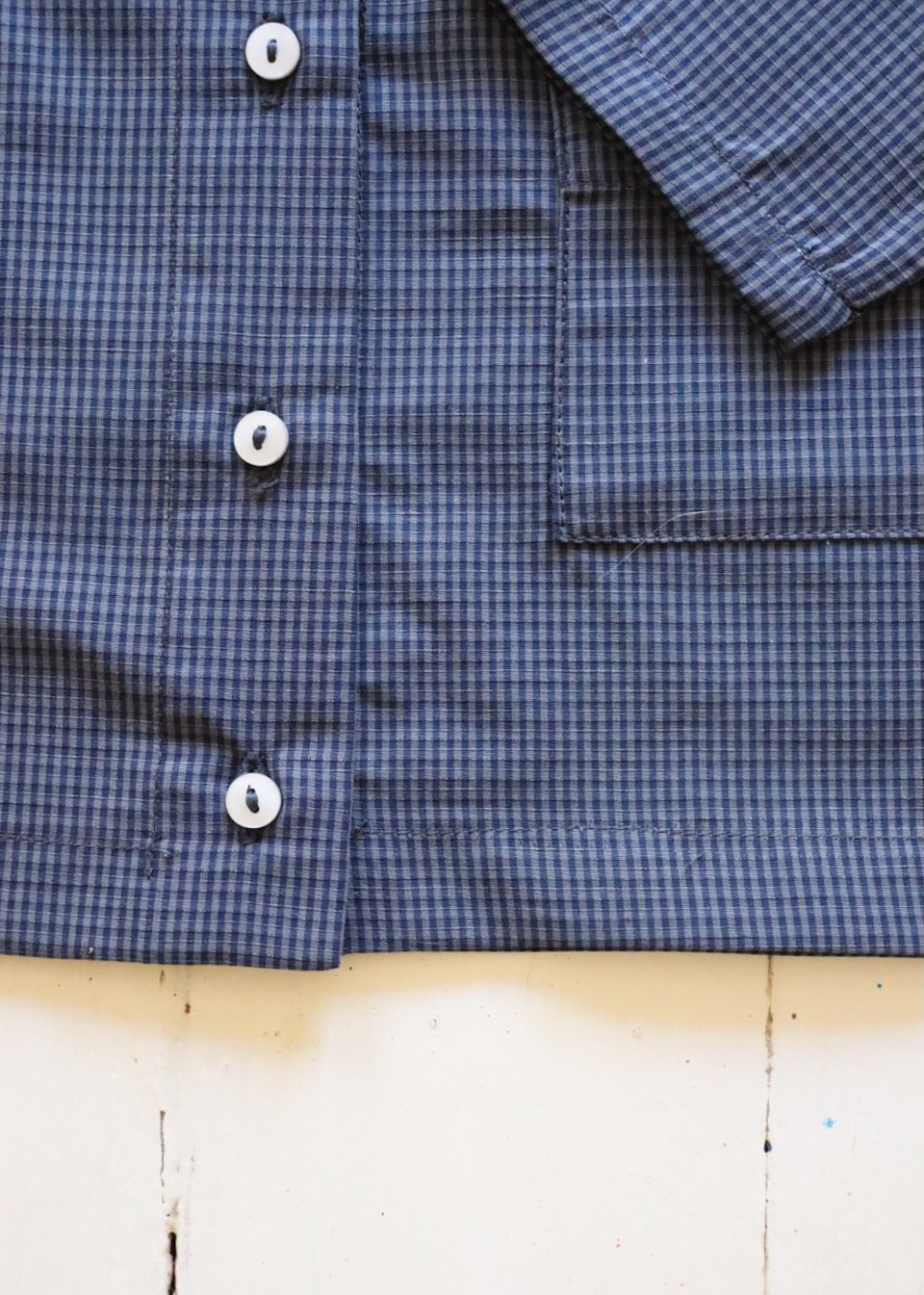 Baby jacket in blue gingham - LE VESTIAIRE DE JEANNE Baby jacket in blue gingham - LE VESTIAIRE DE JEANNE