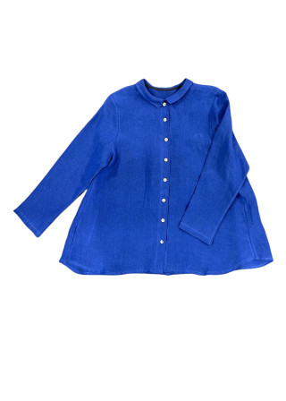 Pleated shirt, blue linen