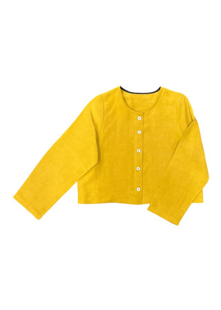 Gilet 02 en lin et soie Soleil - LE VESTIAIRE DE JEANNE