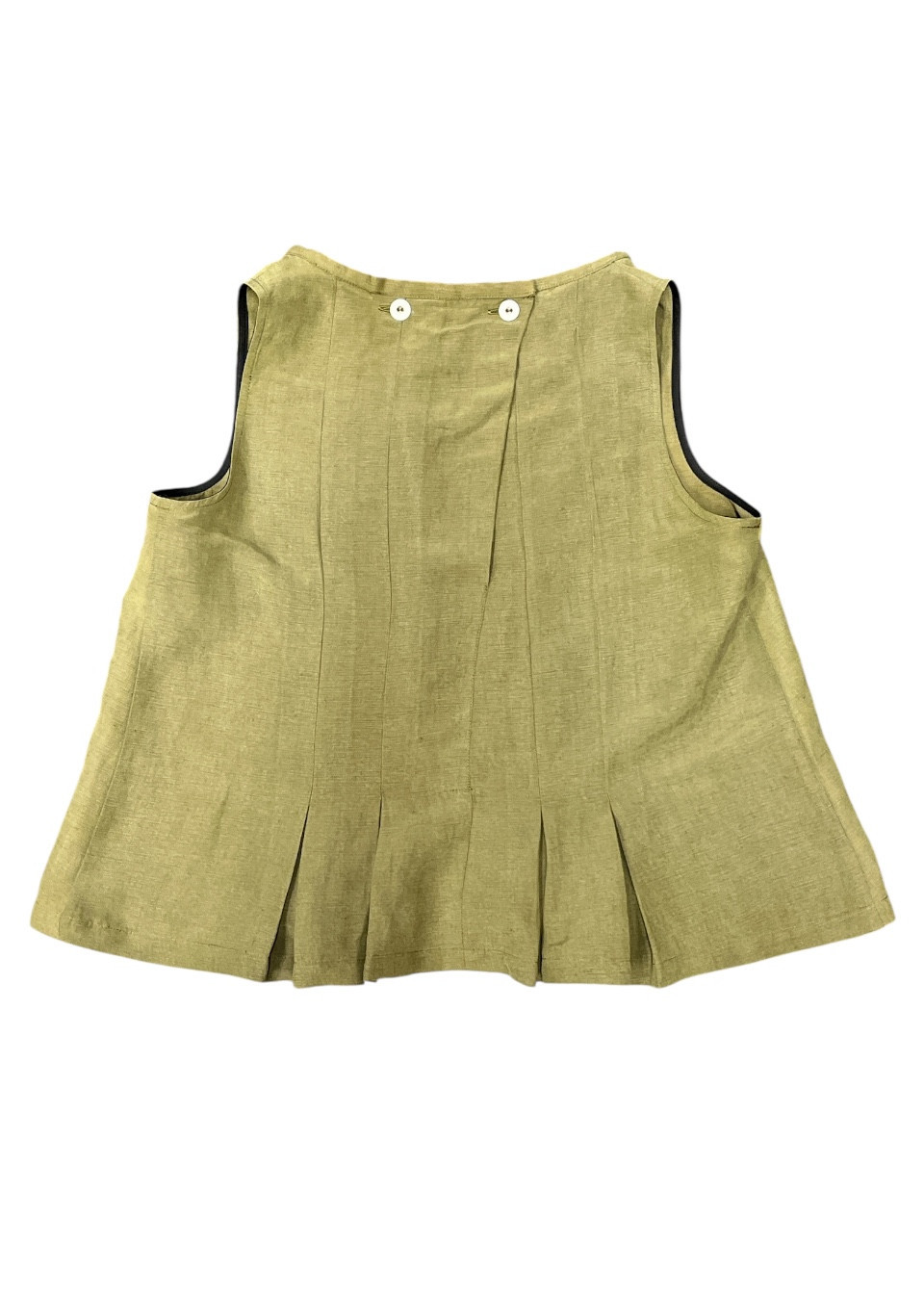 Blouse 09 in Lichen linen and silk - LE VESTIAIRE DE JEANNE