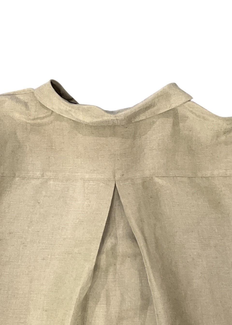 Chemise à plis en lin et soie Lichen - LE VESTIAIRE DE JEANNE