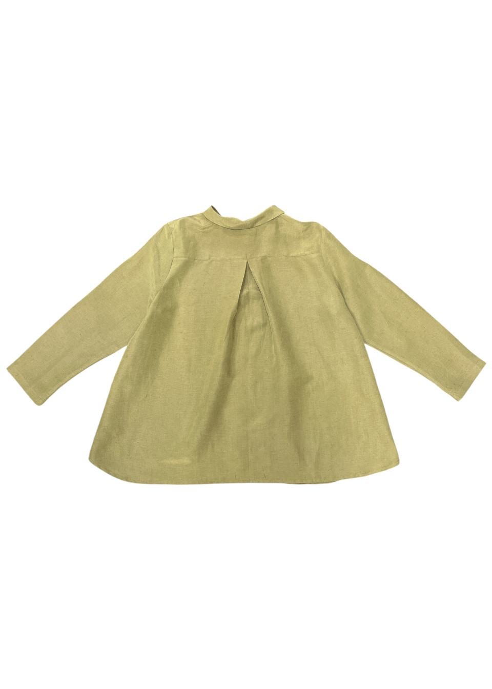 Chemise à plis en lin et soie Lichen - LE VESTIAIRE DE JEANNE