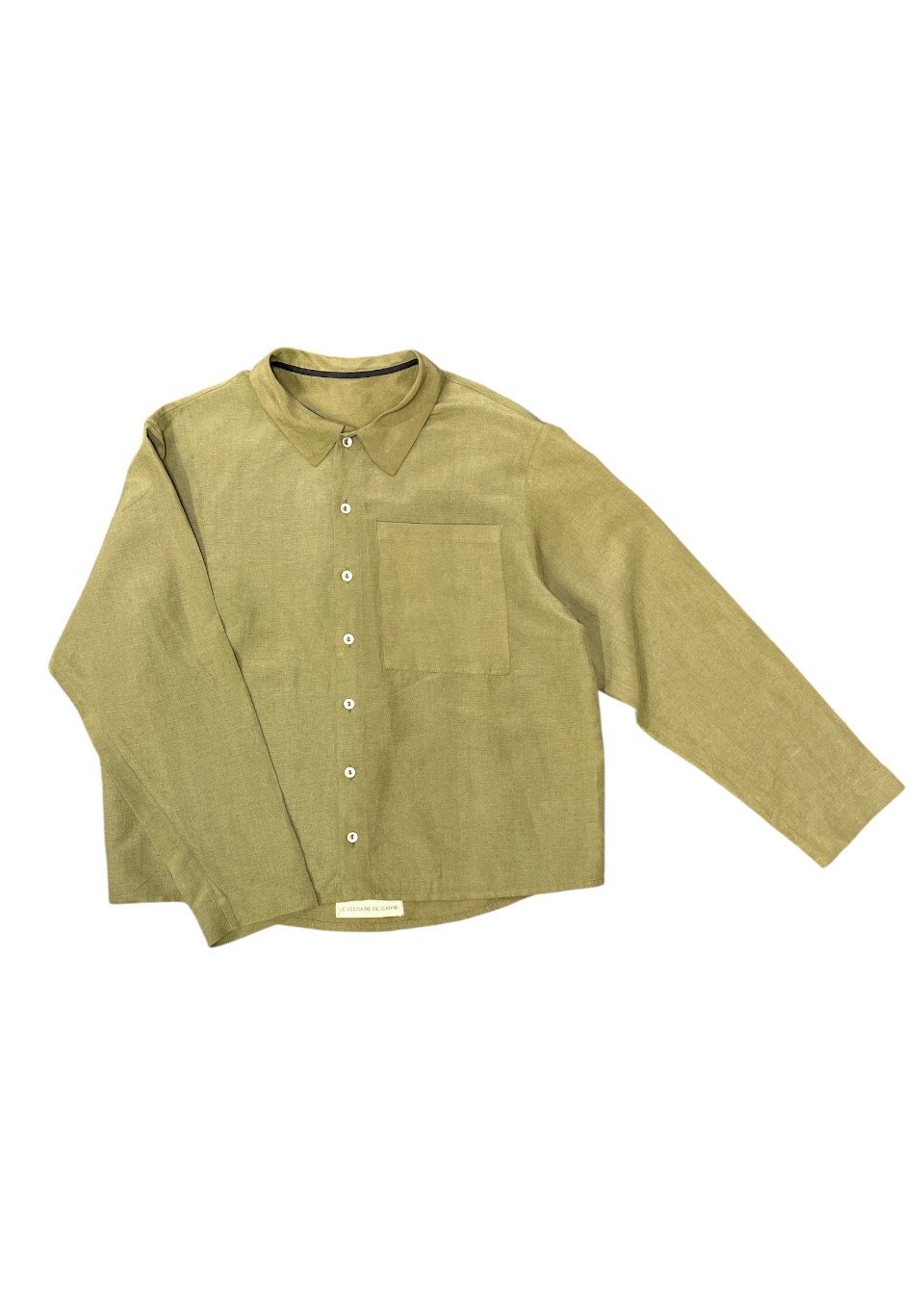 Shirt 09 in Lichen linen and silk - LE VESTIAIRE DE JEANNE Shirt 09 in Lichen linen and silk - LE VESTIAIRE DE JEANNE