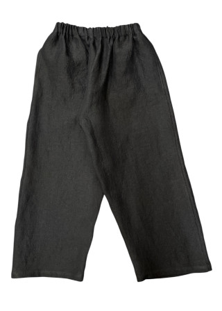 Pantalon large en lin noir - LE VESTIAIRE DE JEANNE
