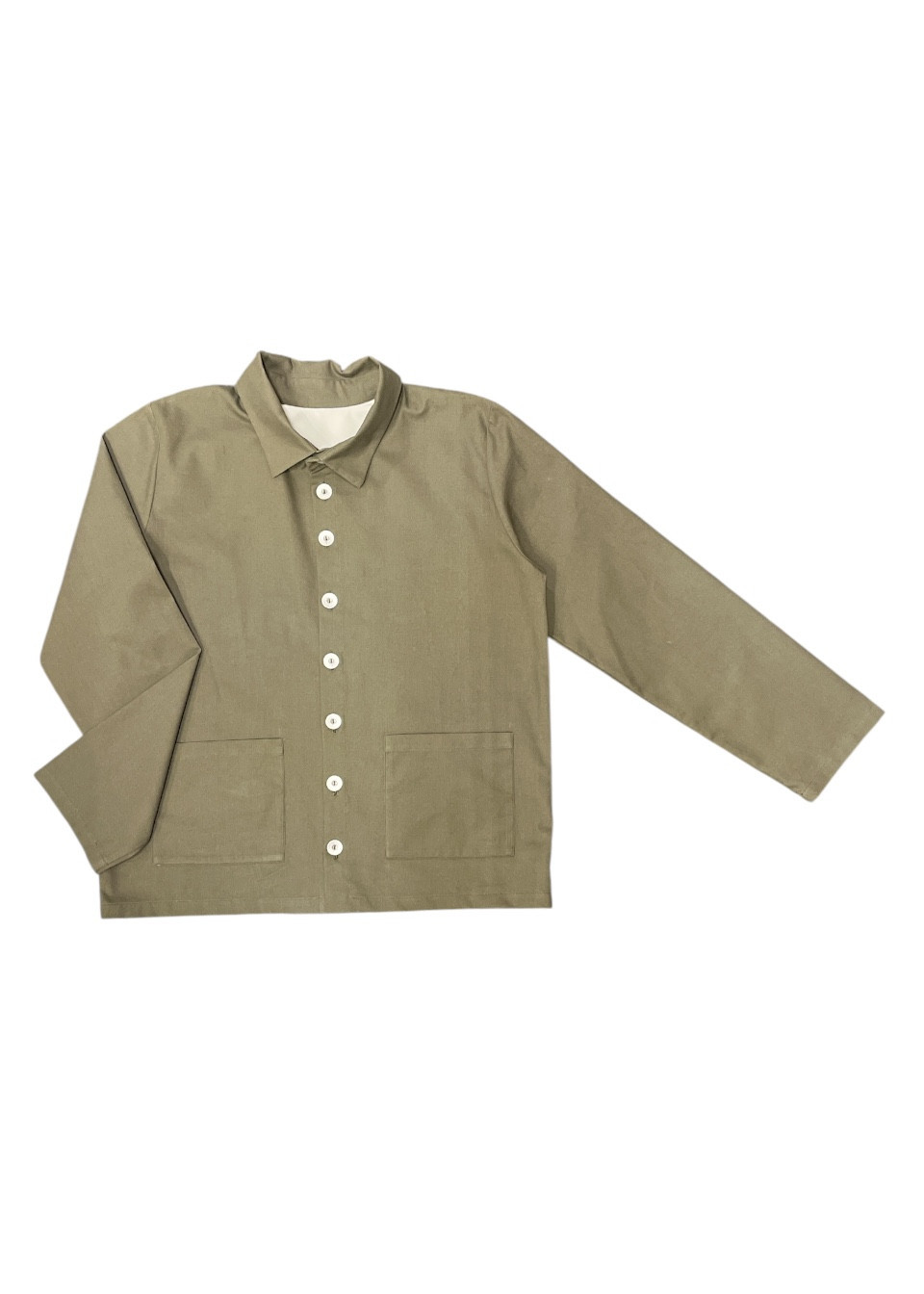 Man jacket in Lichen cotton canvas - LE VESTIAIRE DE JEANNE Man jacket in Lichen cotton canvas - LE VESTIAIRE DE JEANNE