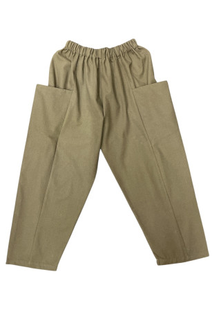 Pantalon 09 en toile Lichen - LE VESTIAIRE DE JEANNE