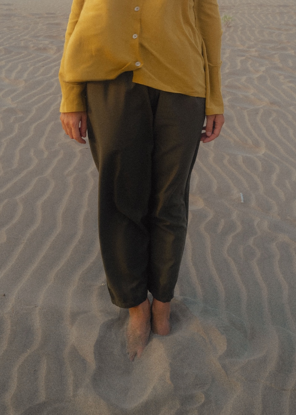 Pantalon classique en toile Lichen - LE VESTIAIRE DE JEANNE
