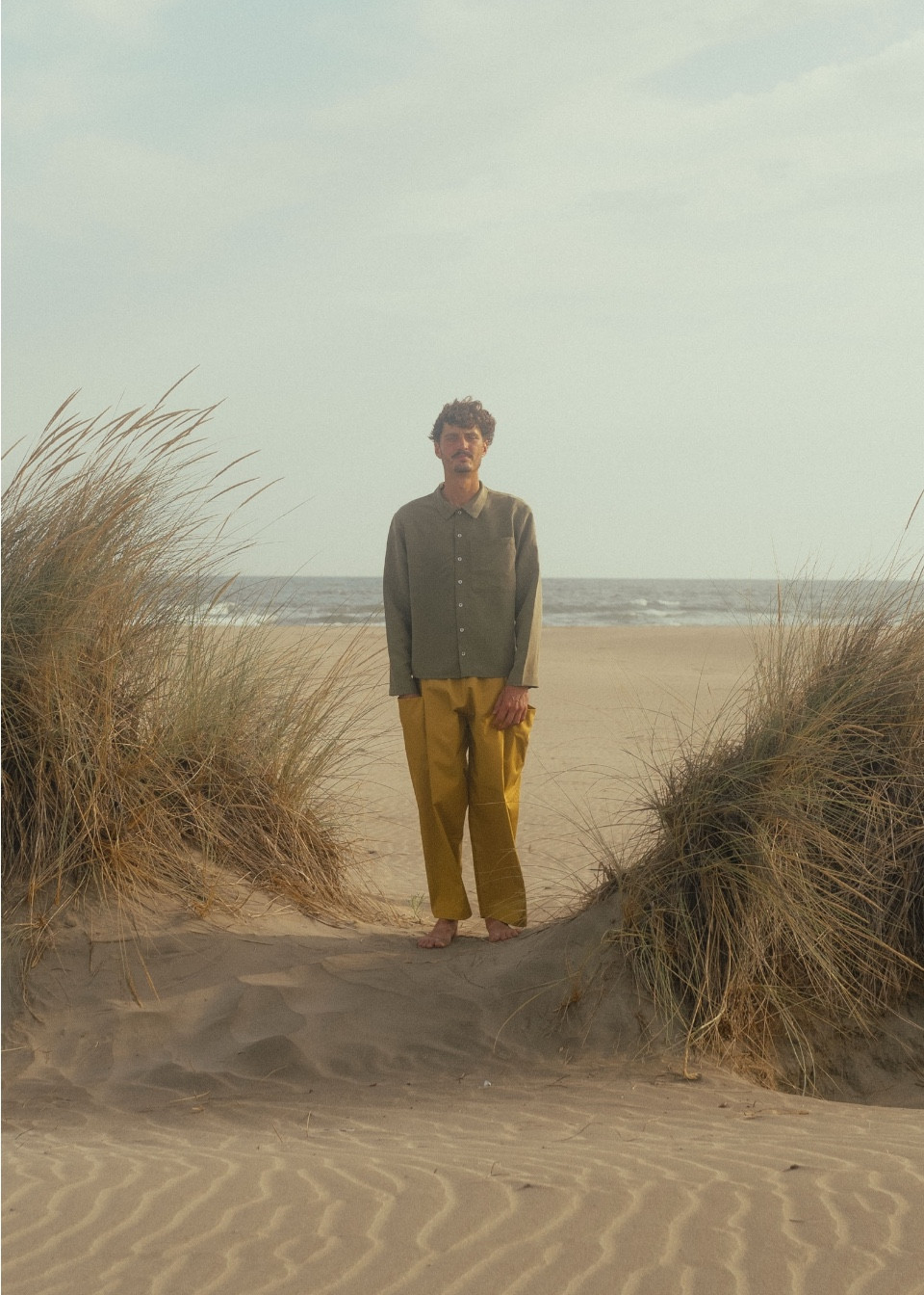 Shirt 09 in Lichen linen and silk - LE VESTIAIRE DE JEANNE Shirt 09 in Lichen linen and silk - LE VESTIAIRE DE JEANNE