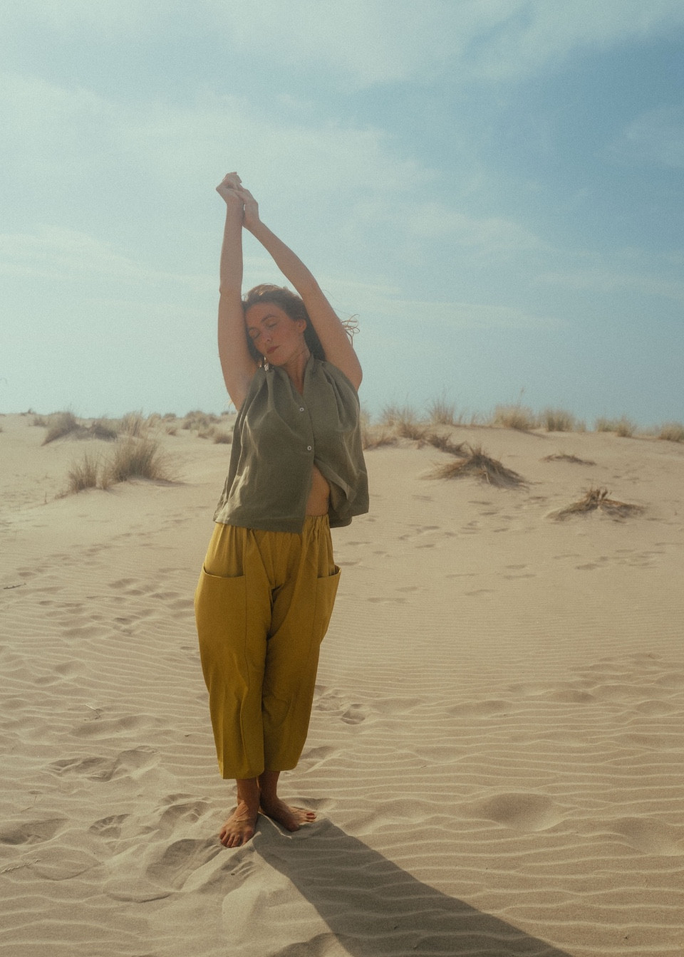 Trousers 09 in Sun coated cotton - LE VESTIAIRE DE JEANNE Trousers 09 in Sun coated cotton - LE VESTIAIRE DE JEANNE