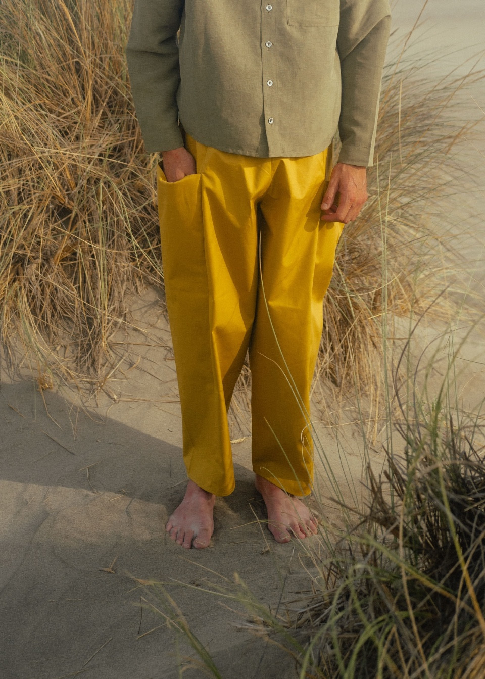 Pantalon 09 en coton enduit Soleil - LE VESTIAIRE DE JEANNE Pantalon 09 en coton enduit Soleil - LE VESTIAIRE DE JEANNE
