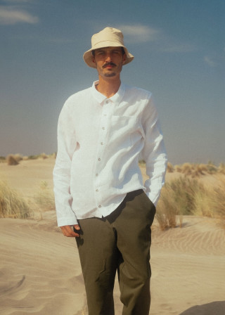 Chemise 09 en lin blanc - LE VESTIAIRE DE JEANNE