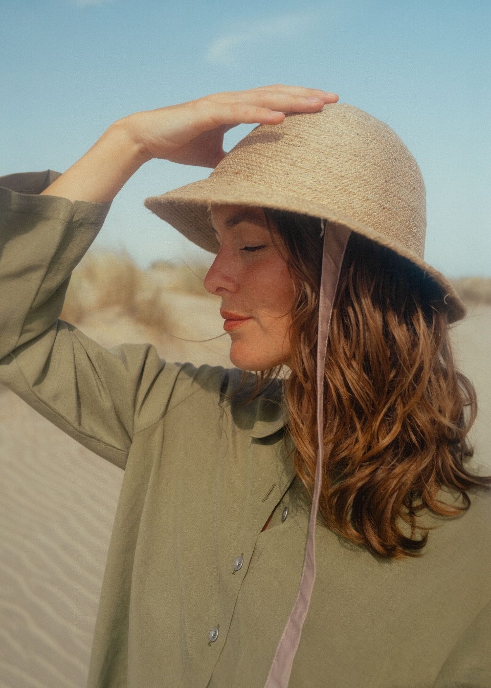 Pleated shirt in Lichen linen and silk - LE VESTIAIRE DE JEANNE