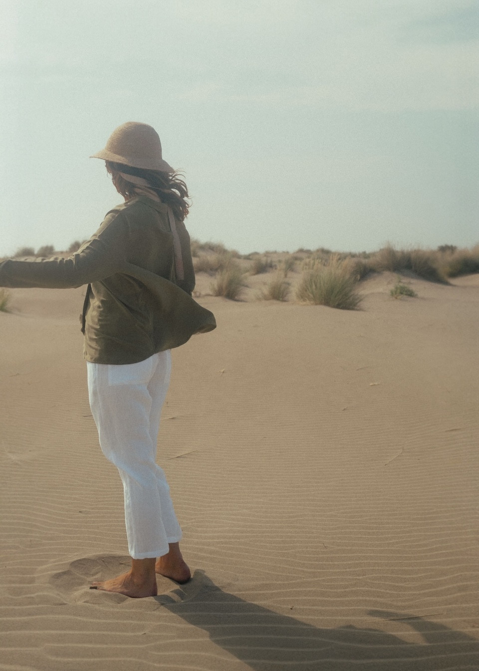 Pleated shirt in Lichen linen and silk - LE VESTIAIRE DE JEANNE