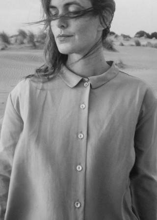Pleated shirt in Sun linen and silk - LE VESTIAIRE DE JEANNE