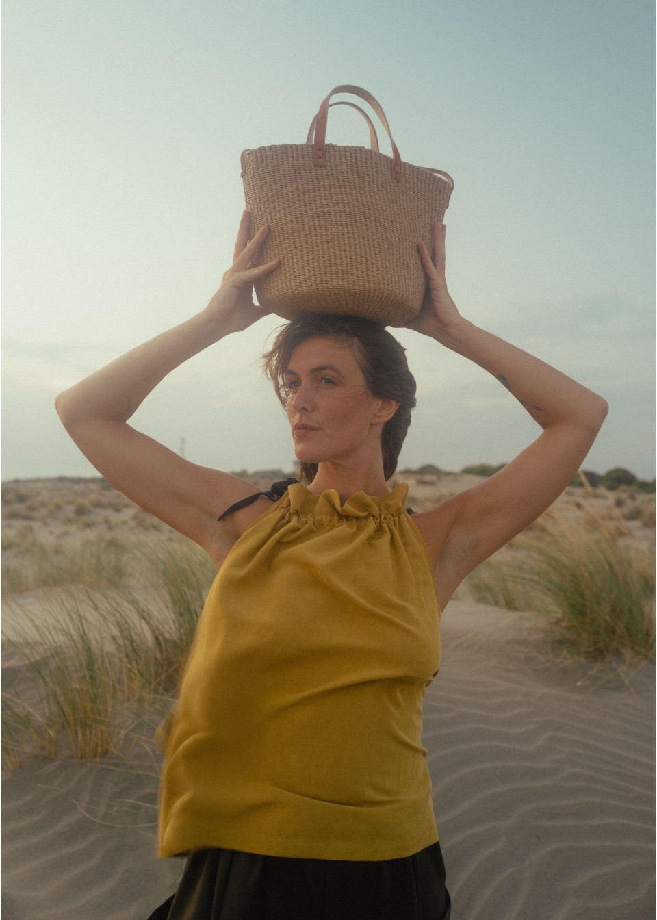 Knotted blouse in Linen and silk Sun - LE VESTIAIRE DE JEANNE