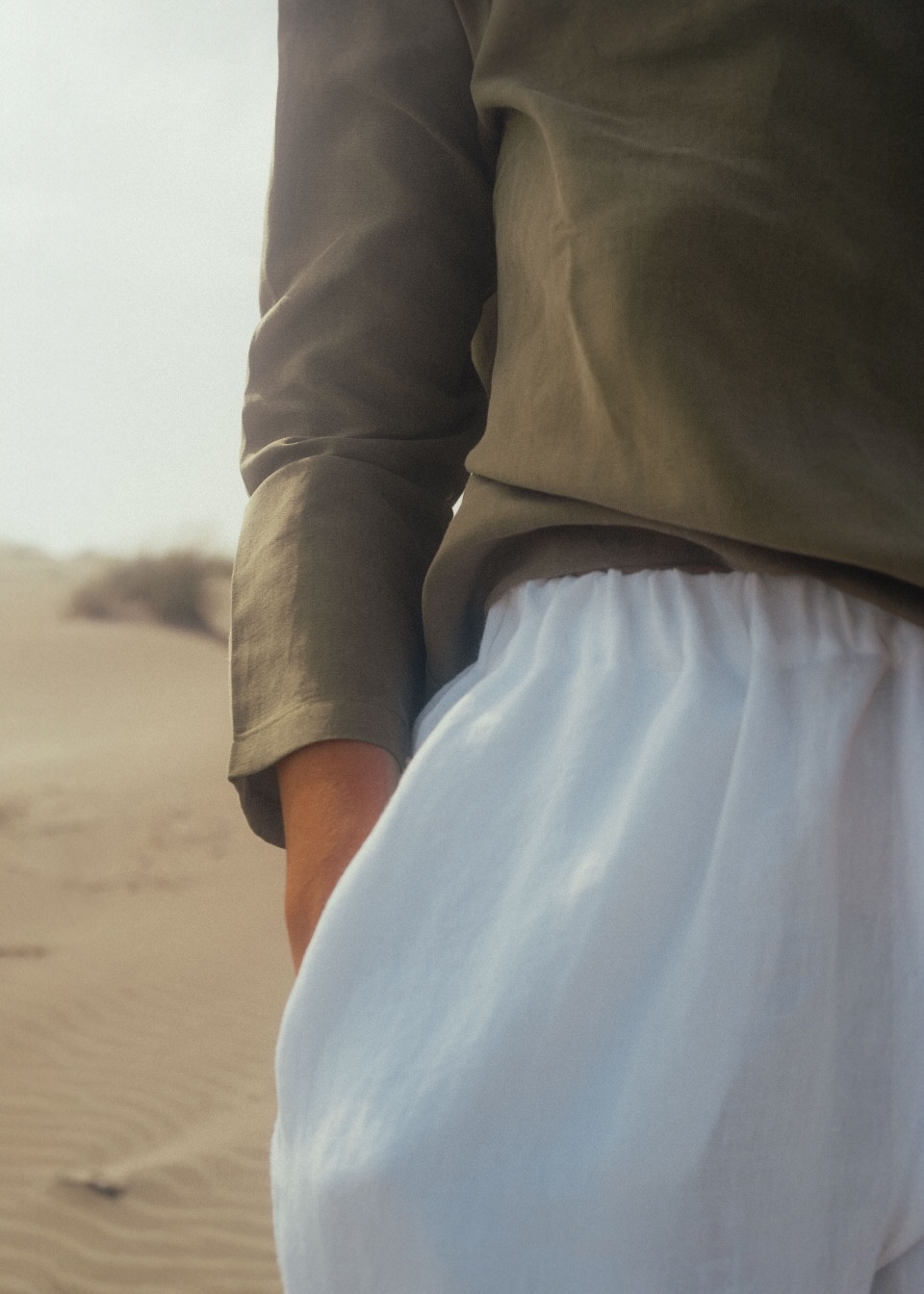 Pantalon large en lin blanc - LE VESTIAIRE DE JEANNE