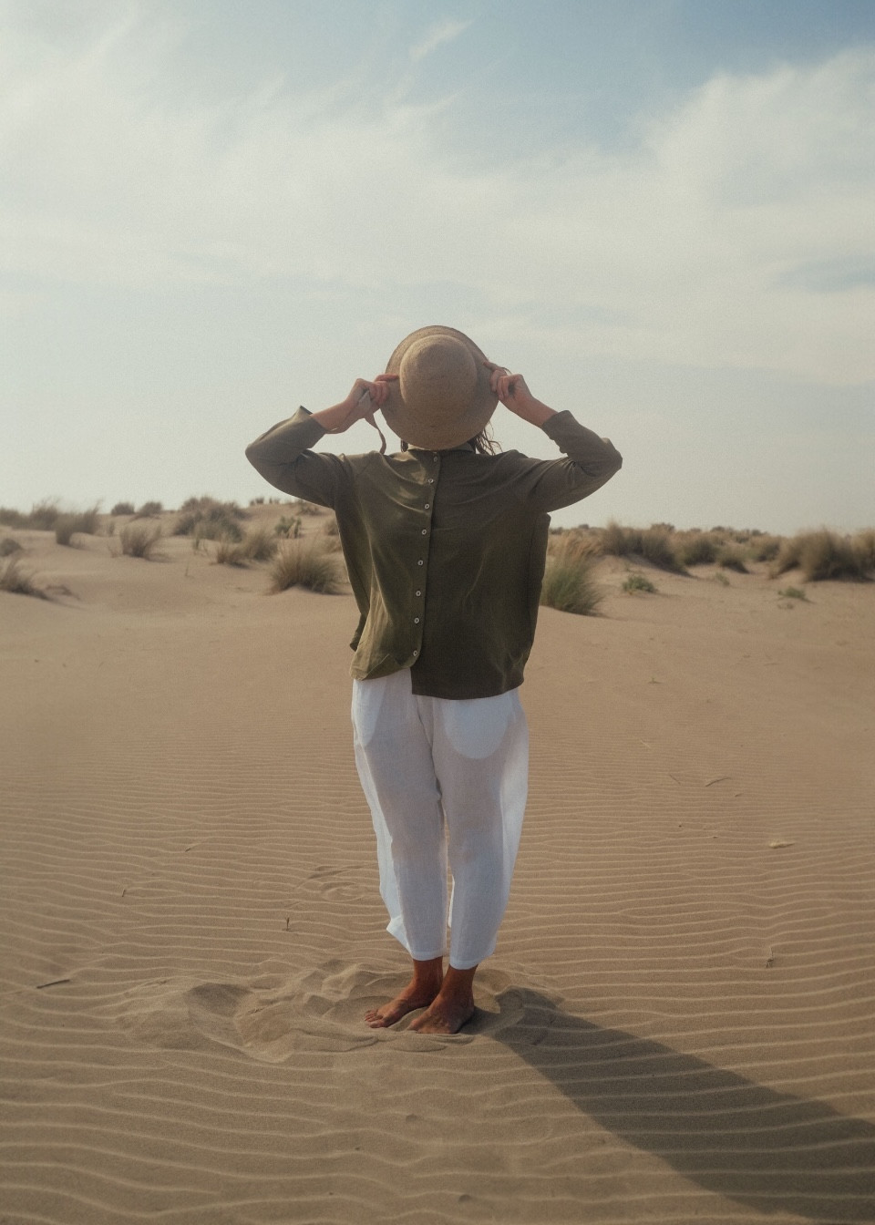 Pantalon large en lin blanc - LE VESTIAIRE DE JEANNE