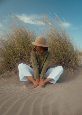 Pantalon large en lin blanc - LE VESTIAIRE DE JEANNE