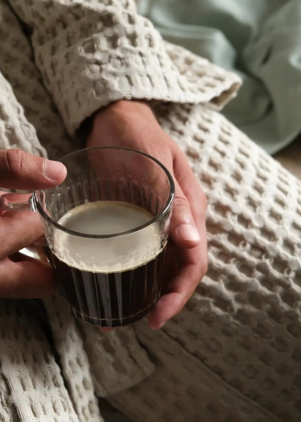 Big waffle adult bathrobe - THE ORGANIC COMPANY