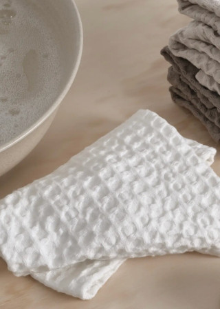 Essui main en nid d'abeille blanc - THE ORGANIC COMPANY
