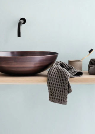 Set of 3 wash cloths in Clay big waffle cotton - THE ORGANIC COMPANY