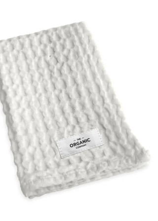 Set of 3 wash cloths in White big waffle cotton - THE ORGANIC COMPANY