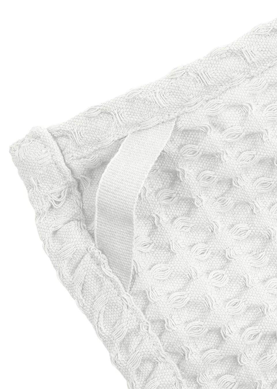 Set of 3 wash cloths in White big waffle cotton - THE ORGANIC COMPANY
