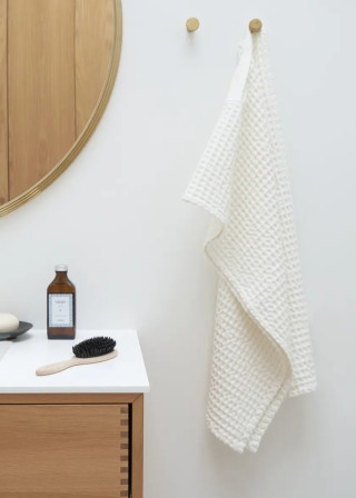 serviette en nid d'abeille blanche - THE ORGANIC COMPANY
