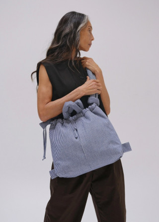 Navy blue stripes Ona Soft Bag - ÖLEND