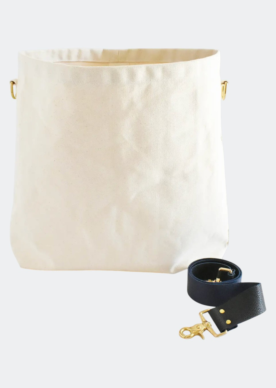 Sac fourre tout en toile et cuir bleu/noir - CELINA MANCURTI