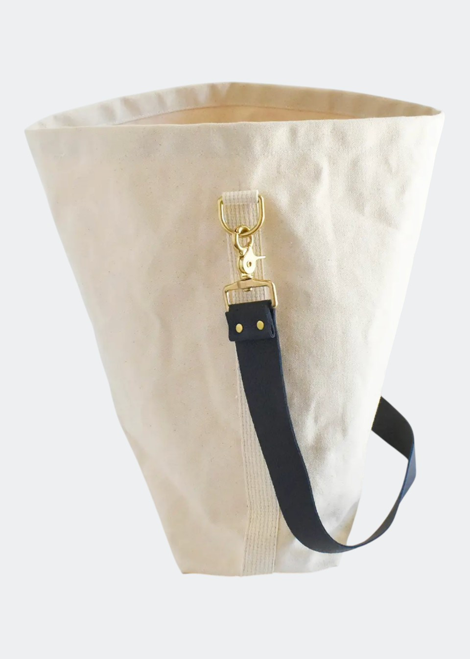 Sac fourre tout en toile et cuir bleu/noir - CELINA MANCURTI
