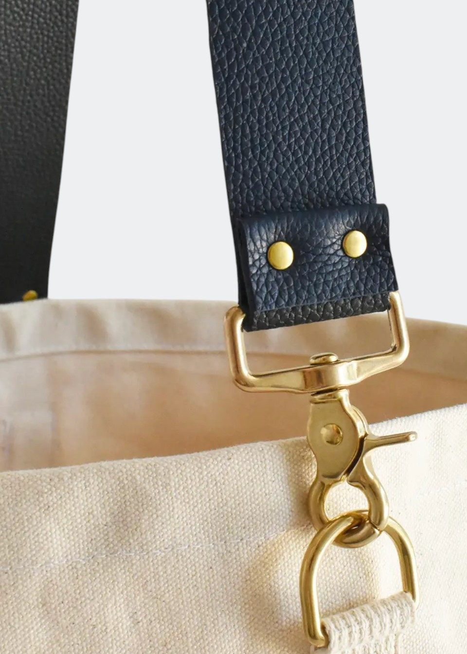 Sac fourre tout en toile et cuir bleu/noir - CELINA MANCURTI