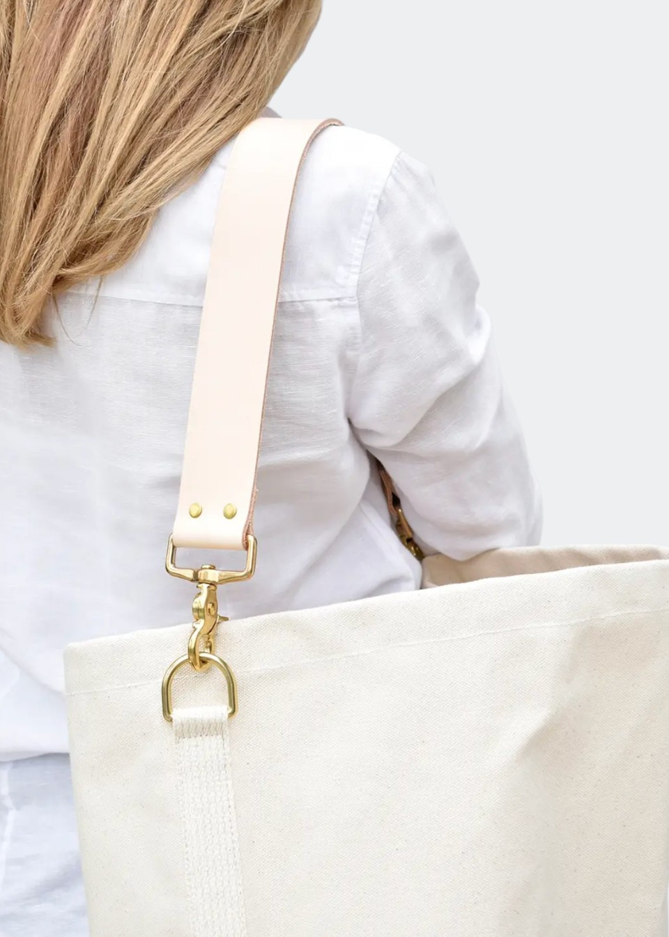 Sac fourre tout en toile et cuir naturel - CELINA MANCURTI