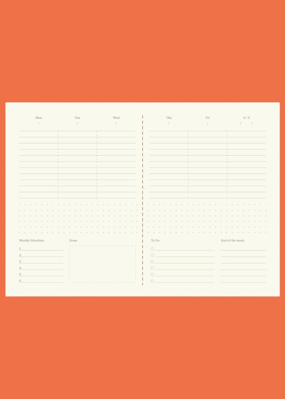 Red weekly planner - FIN STUDIO