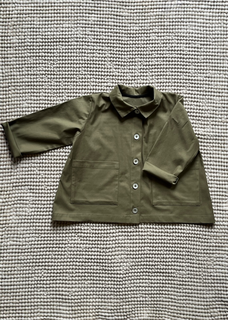 Kid jacket in khaki poplin - LE VESTIAIRE DE JEANNE