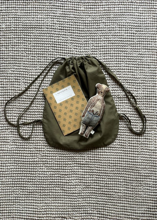 Backpack in khaki poplin - LE VESTIAIRE DE JEANNE