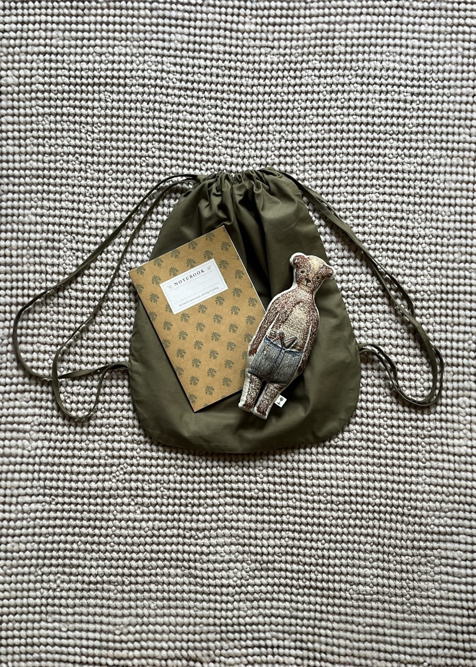 Backpack in khaki poplin - LE VESTIAIRE DE JEANNE