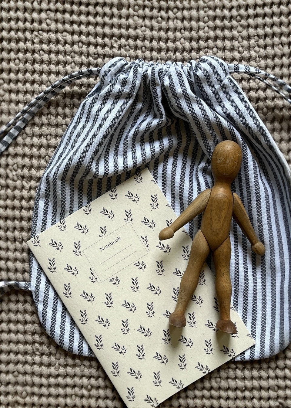 Backpack in striped cotton - LE VESTIAIRE DE JEANNE