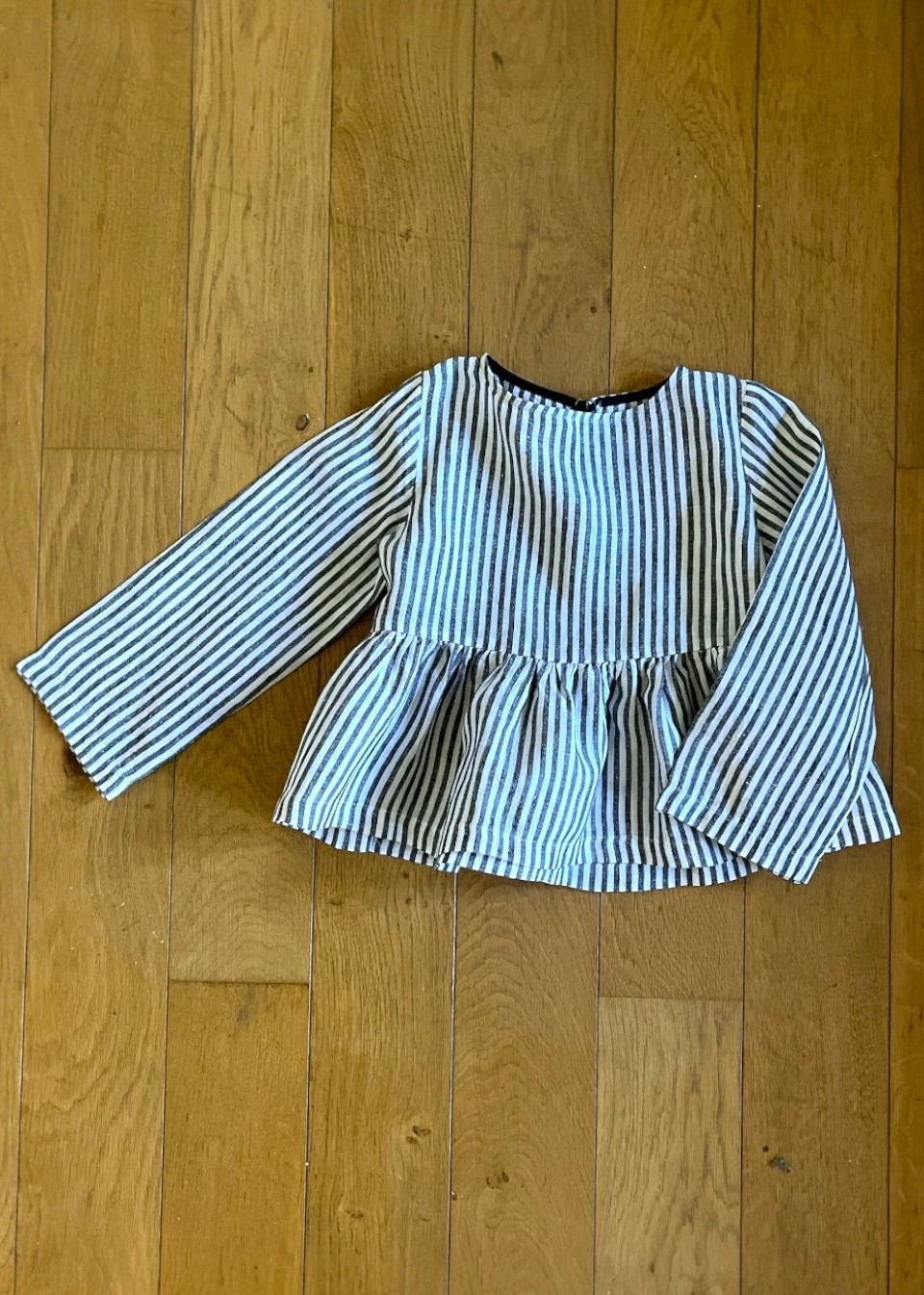 blouse plissée manches longues, lin rayé - LE VESTIAIRE DE JEANNE blouse plissée manches longues, lin rayé - LE VESTIAIRE DE JEANNE